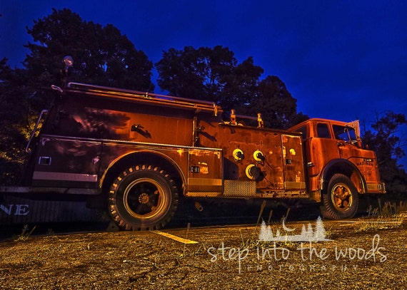 Antique Fire Truck Side Fire Truck Wall Art Fire Engine