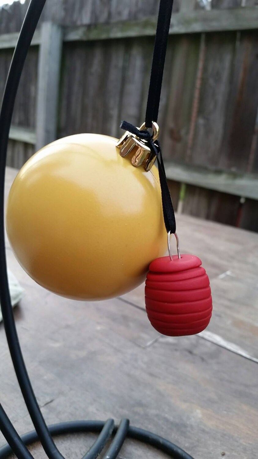 Yellow Bear Ornament with Honey Pot Charm