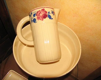 French vanity set with floral motif