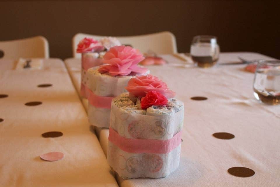 Set of 3 Baby Shower Diaper Centerpieces Unique by LauraKashiwase