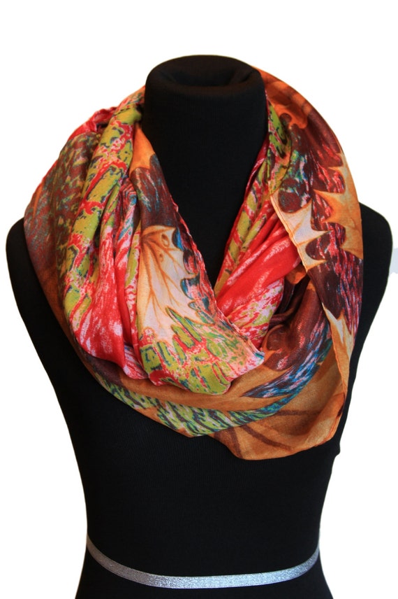 Cotton scarf multicolored scarf infinity scarf by EthnicityLLC