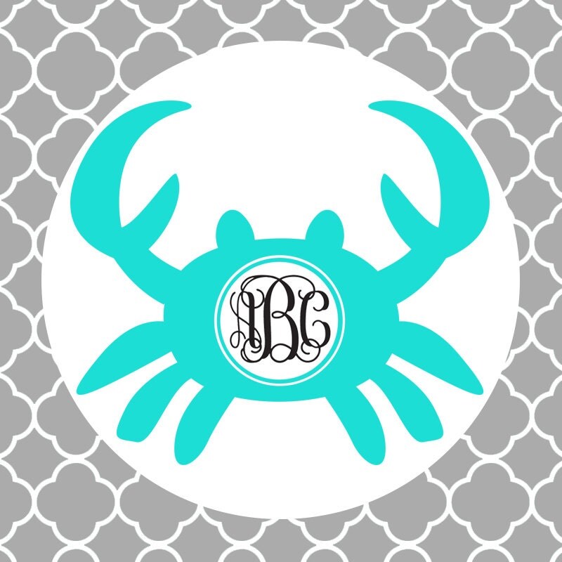 Download Crab Monogram Frame Cutting Files in Svg Eps Dxf Png