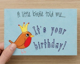 Little Birdie Penis Birthday Card