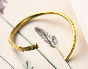 Brush Bangle / Linen Jewelry / Brass Bangle / Brass Bracelet / Brass Handcuff / Design Bangle