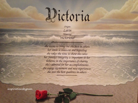 Victoria First Name Meaning Art Print-Name