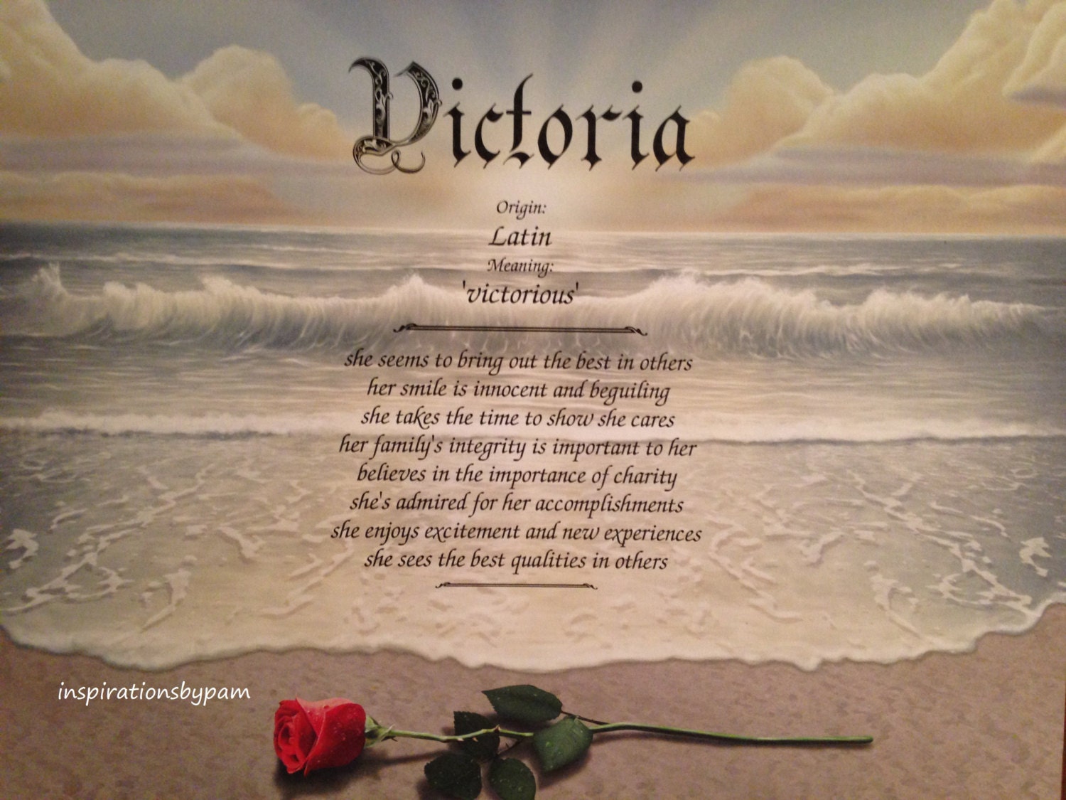 Victoria First Name Meaning Art Print Name