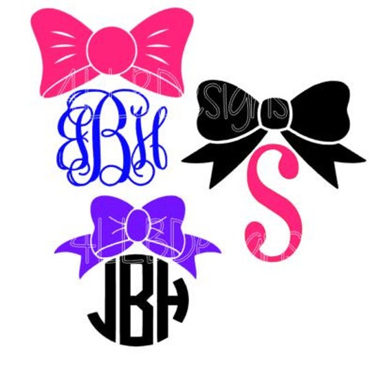 Download Bow Monogram Topper Monogram Topper SVG SVG File SVG Design