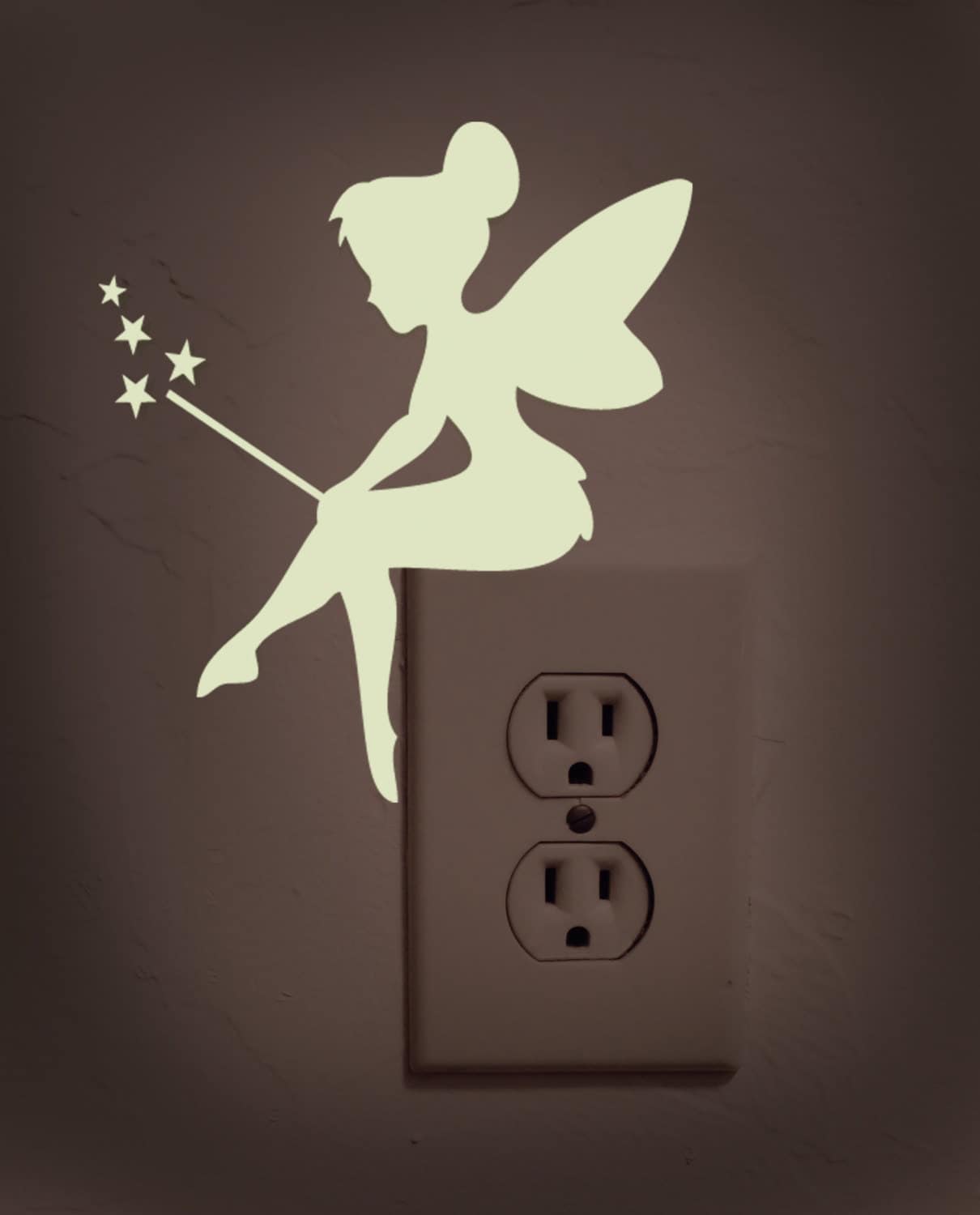 Glow in the dark, fairy decal, light switch decal, girl wall decal,Kids