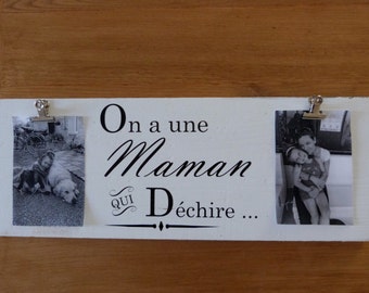 Cadre photo personnalisable. Porte photo personnalisable. pèle mèle . Cadeau papy/mamie/nounou/maman . Custom photo frame