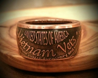Vietnam Veteran - Hand Forged .999 Pure Copper Coin Ring