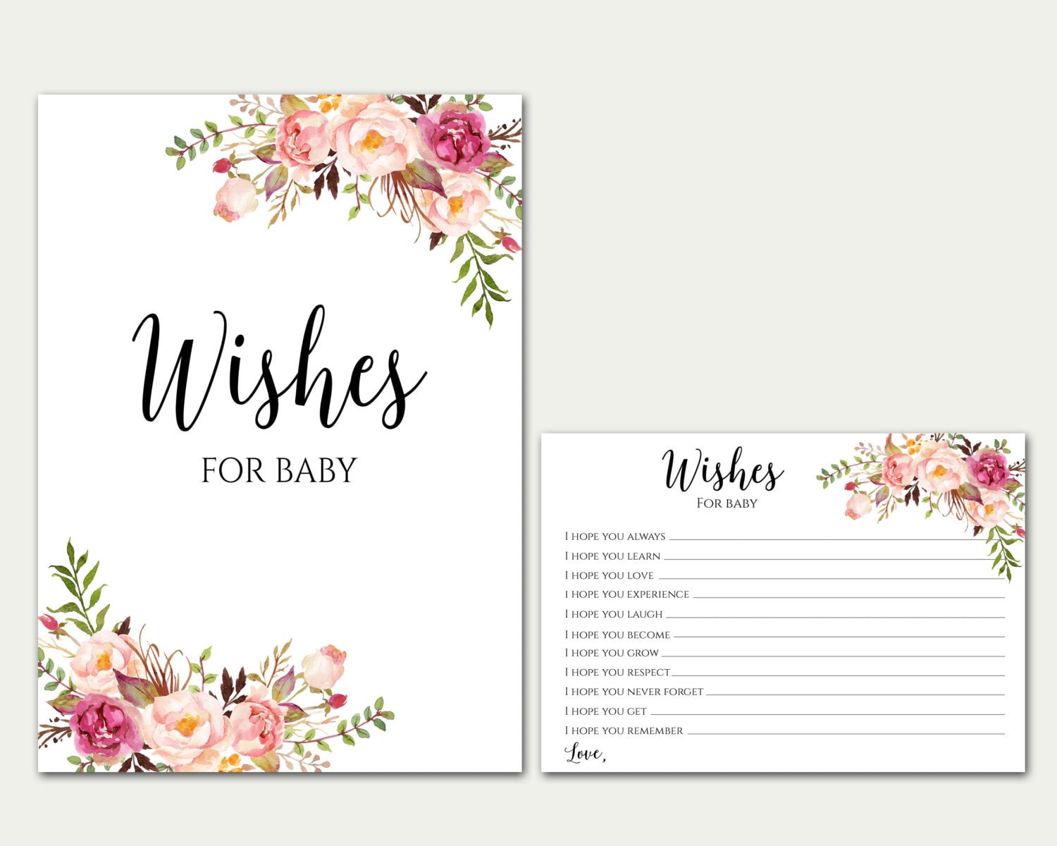 Wishes For Baby Baby Shower Printable Wishes by TheSunshineGarden