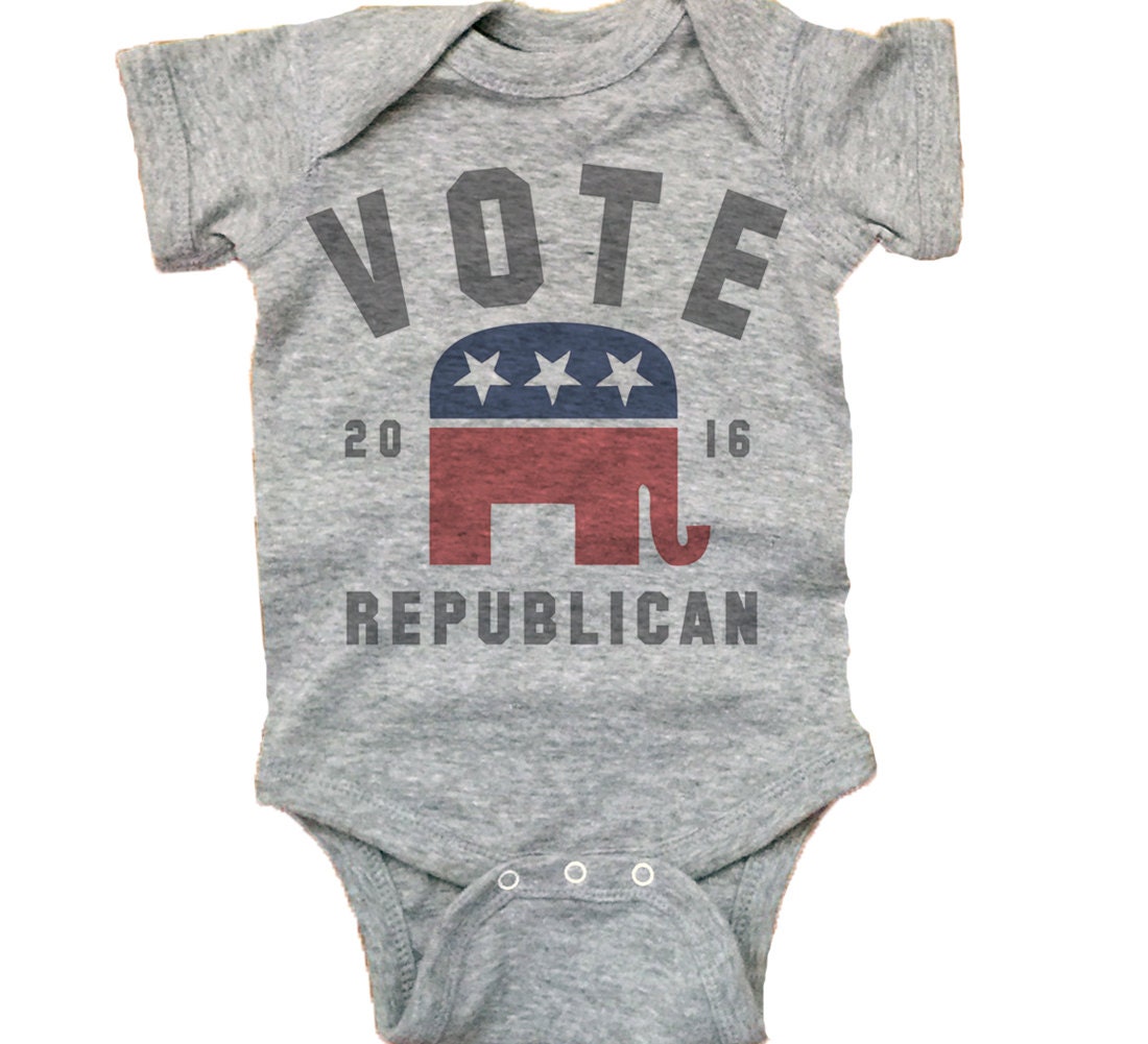 Baby Republican Shirt Vintage Vote Republican by GoodTimeThreads