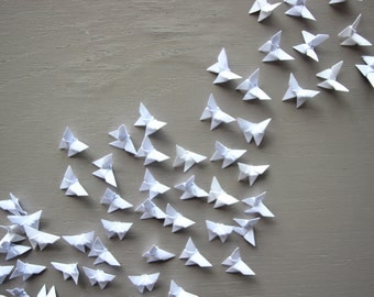 Set 100 small white butterflies mini paper origami decoration supply decoration wedding party garland celebration table wall