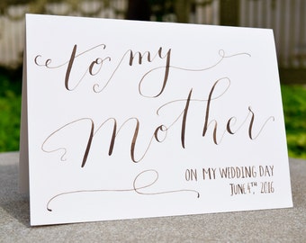 To My Mother Card | To my mother on my wedding day card | To My Mom Card | Mom Card | Bride's Card| Mother of the bride card