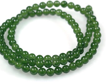 AAA Rated Genuine Green Nephrite Jade Beads, 16'' Strand ( 3mm- 10mm ). 817-801