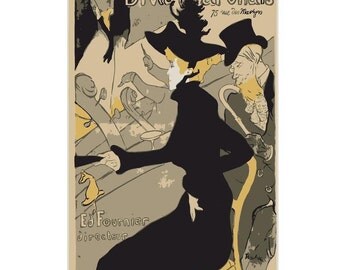 Divan Japonais Vintage French Canvas Poster Giclee Art Print Gallery Wrapped