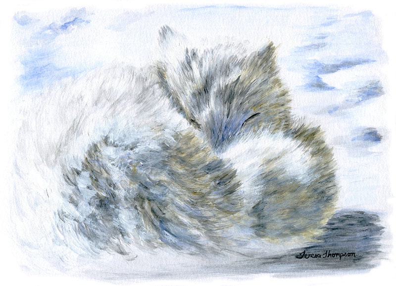 Fox Painting fox home decor arctic fox art white fox