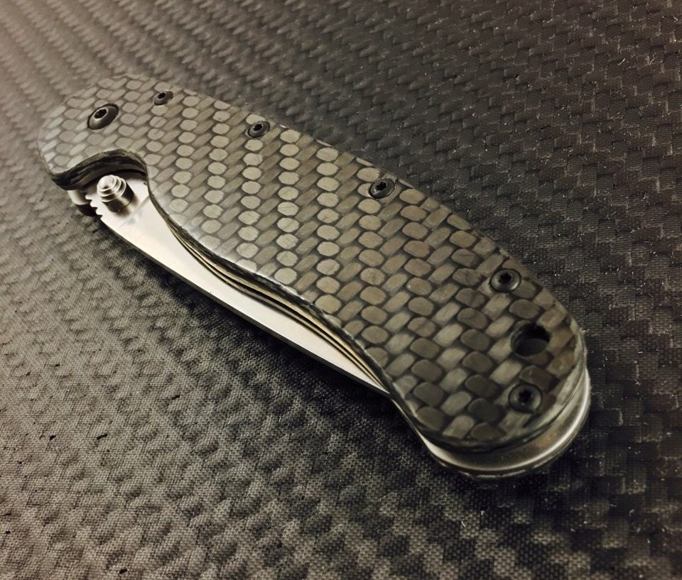 Ontario RAT 1 carbon fiber knife custom handmade scales.