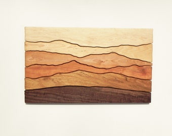 Mountain View, Wood Wall Art, Wall Decoration, Modern Wood Design, Wall Art, Modern Decor, Mountain art, Ridge, Hiking Gift