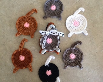 Set of 4 personalized cat butt coasters