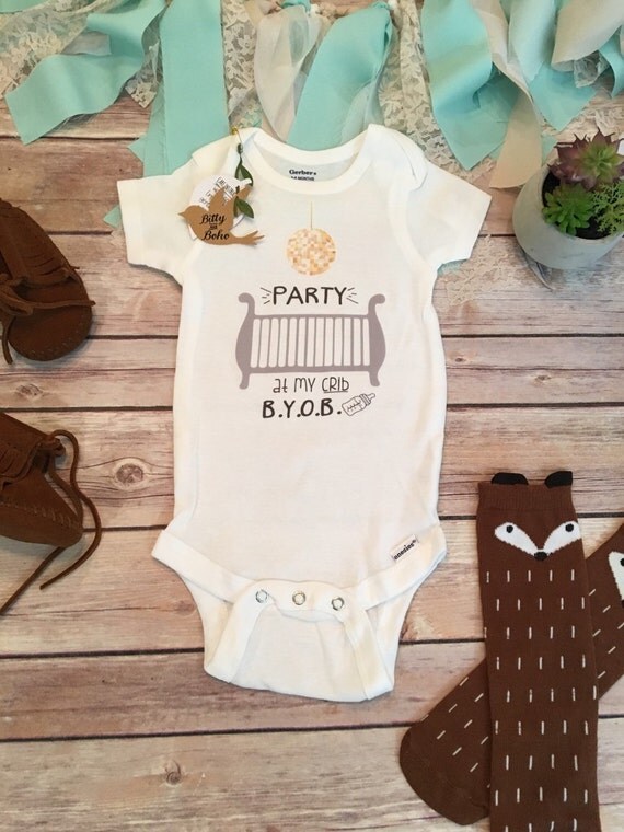 Party At My Crib Onesie® Funny Baby Onesies Baby Shower