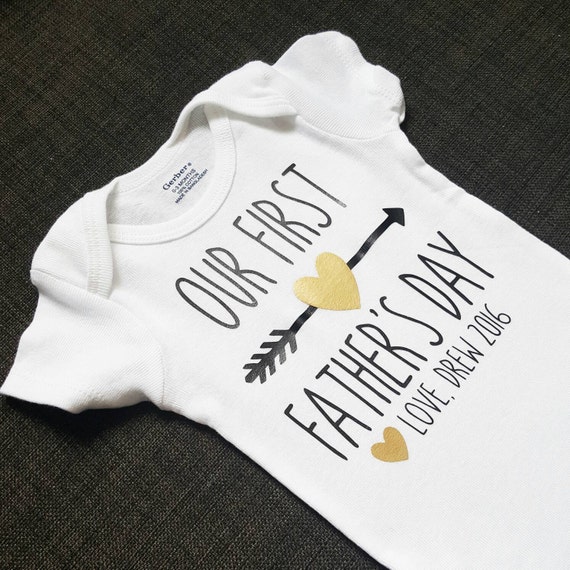 Our First Father's Day Onesie Personalized by ...
