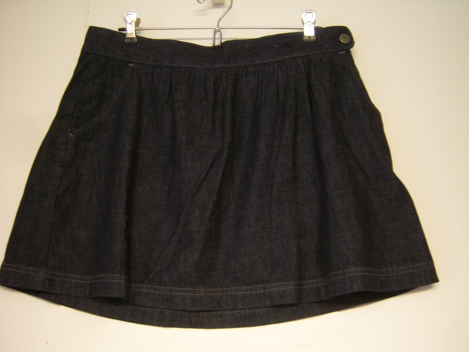 Vintage Old Navy Skirt Dark Blue Denim 100% Cotton Marked