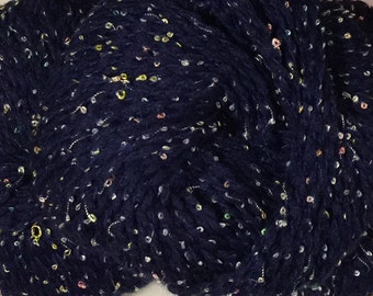 Wool Blend Tweedy yarn Cleo by Lang in Navy Blue, Lot of 10, Discontinued yarn