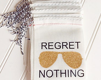 Regret Nothing Hangover Kit Bag With Gold Bling Sunglasses