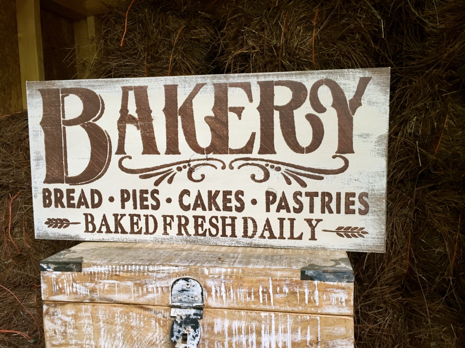 Large Rustic Wood Sign Bakery...Baked Fresh