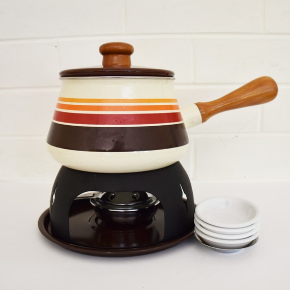 RESERVED for Sandra Retro Fondue Pot and Burner La fondue
