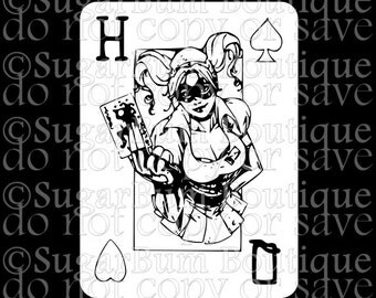Harley Quinn card DC Comic Batman svg