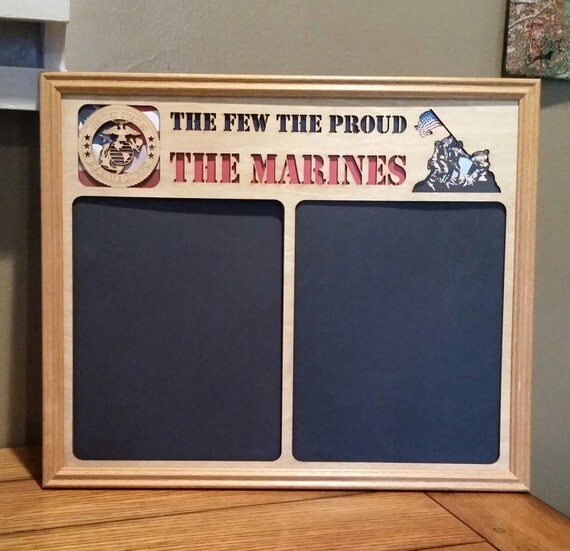 14x18 US Marines Laser Engraved Picture Frame with 28x10