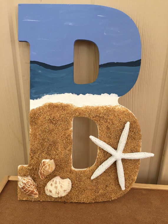 Beach Theme Letter by CraftsOnSunset on Etsy