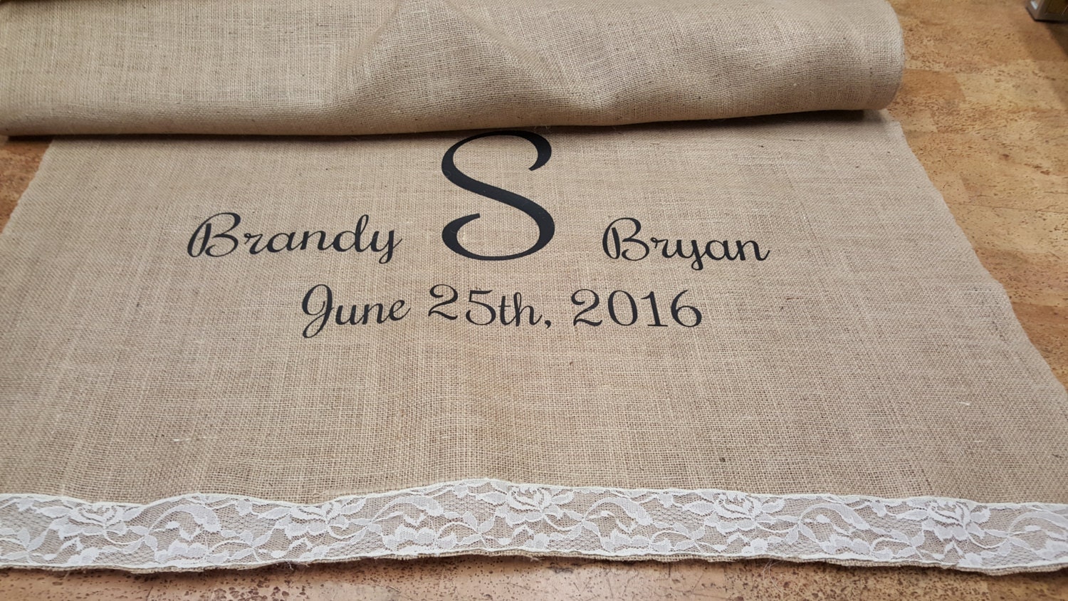 2030 ft Custom Burlap Wedding Aisle Runner by Njweddingpros