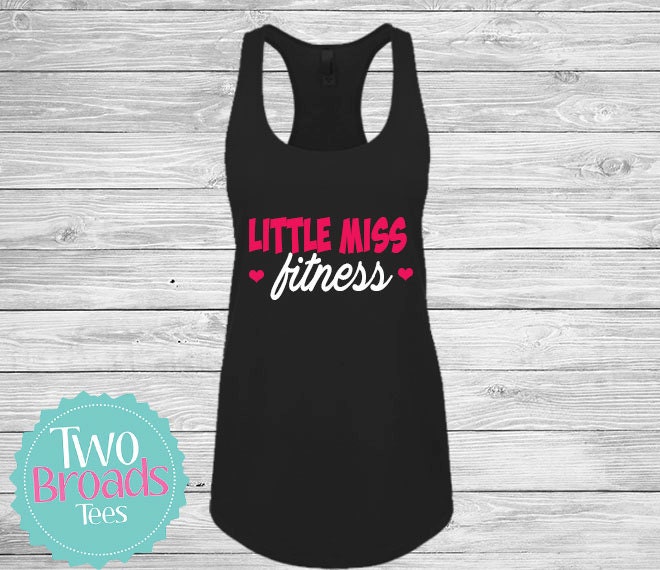 Little Miss Fitness Workout Tank Womens Tank Funny Tank