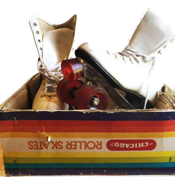 Vintage Roller Skates 1960s White Chicago by ThePoetryOfNice