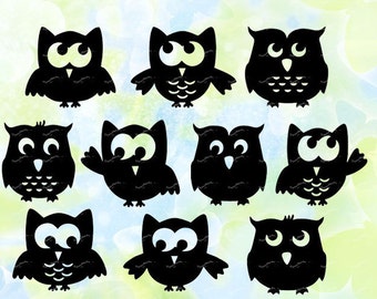 Owl svg, dxf, eps, studio v3, jpeg, png, cdr, file for Silhouette Cameo, Curio, cutting machines, instant download
