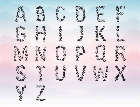 Download Kisses font Kiss Svg letters Unique vector alphabet Love