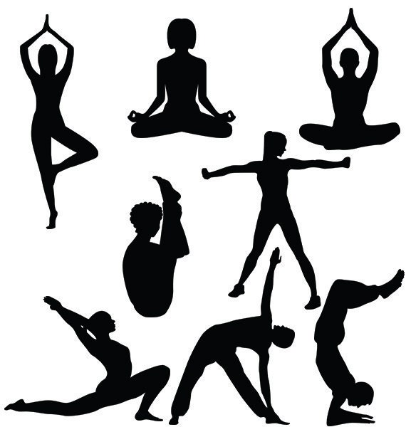 Download Yoga silhouette svgdxf png yoga girl and boy clipart