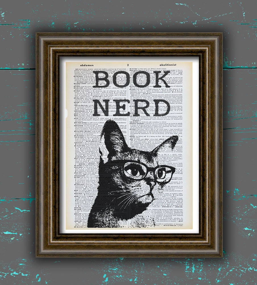 Book Nerd Print book art nerd gift book nerd dictionary