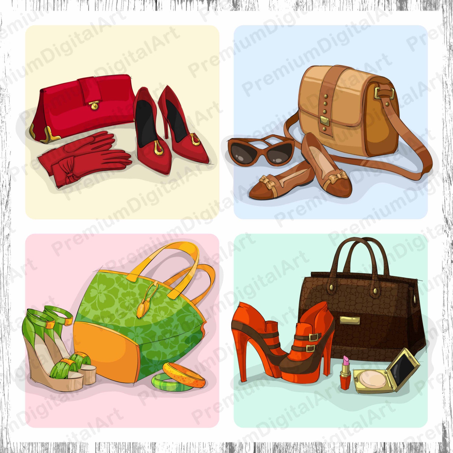 17 Bag Shoes Clip Art Handbag Clipart Luggage Clipart