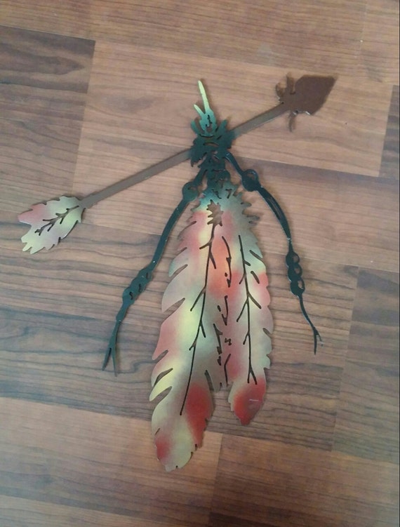 Feather & Arrow metal wall art
