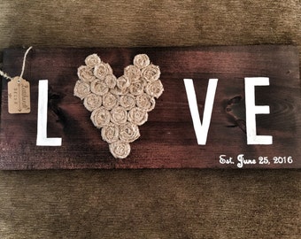 Items similar to All you need is LOVE... love is all.... Wooden sign ...