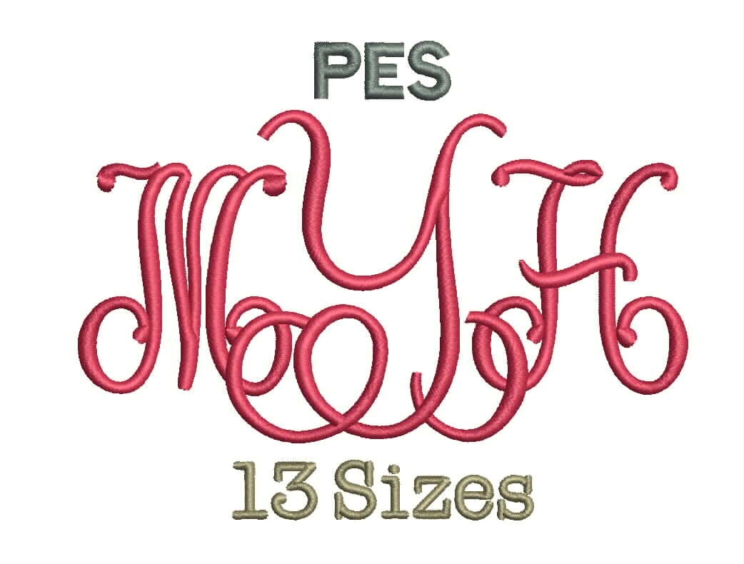 Lace Monogram Font Embroidery Fonts 13 Size Monogram Fonts