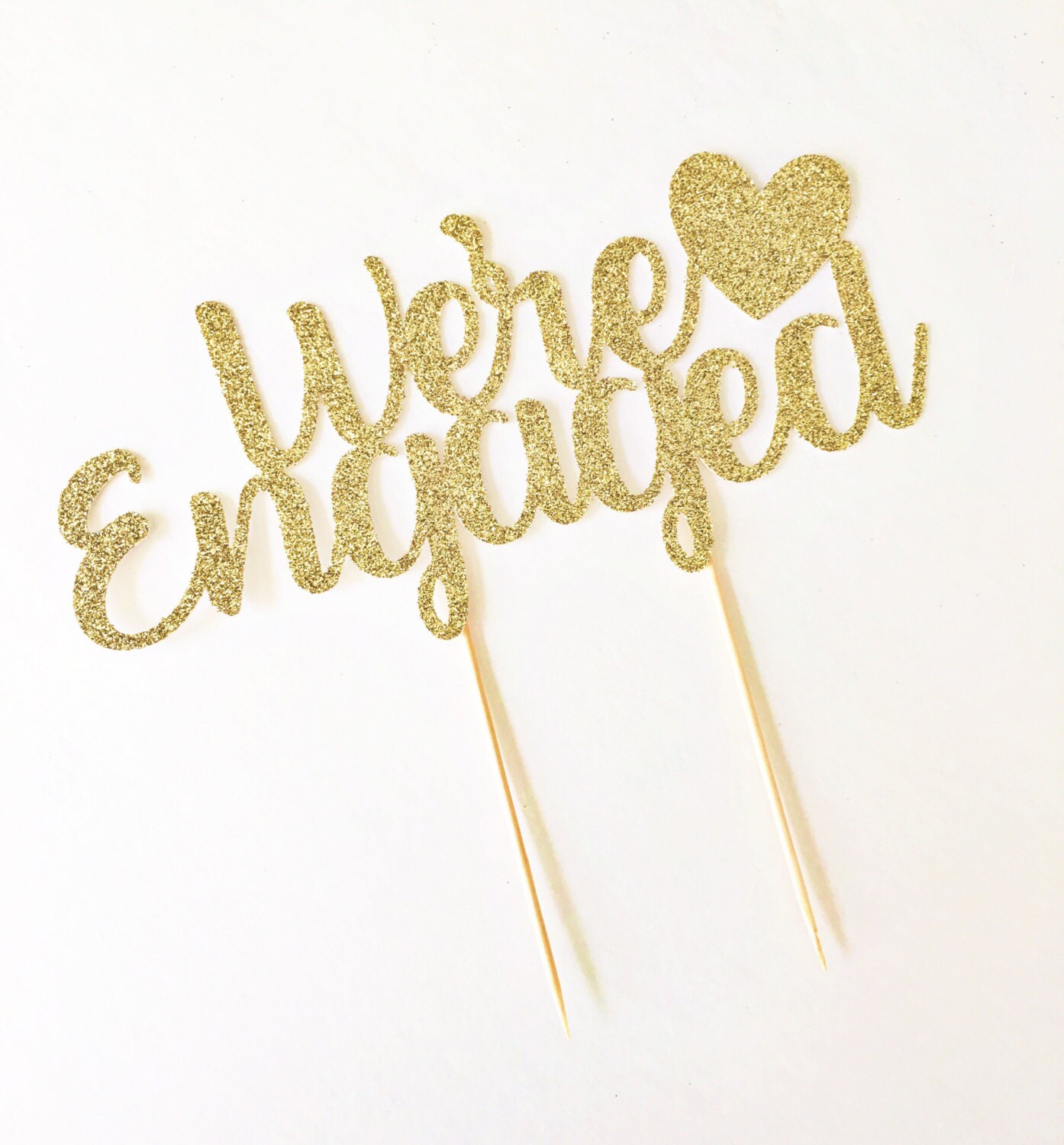 We're Engaged Cake Topper / Engagement Party by GlitterDesignsCo