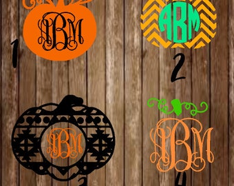 Pumpkin Monogram Decal-Pumpkin Monogram-Pumpkin Decal-Pumpkin-Thanksgiving Monogram-Halloween Monogram-Fall Monogram-Fall-Halloween-Decal