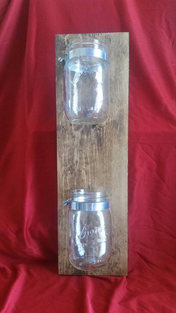 Mason Jar Wall Storage by on Etsy