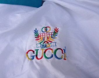 BiG SALE Vtg GUCCI bootleg windbreaker shell jacket/90s 80s Hip hop Rap/Vintage Retro Old school/Nike Versace Hilfiger Starter Adidas/Size M