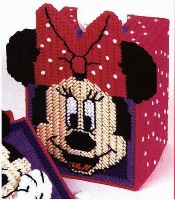 Minnie Mouse Innovative Tissue Box Plastic Canvas Embroidery